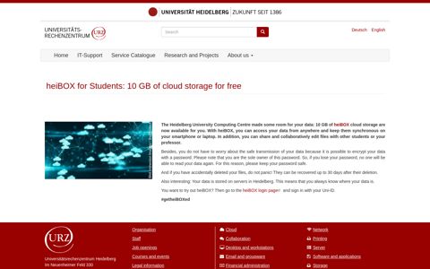 heiBOX for Students: 10 GB of cloud storage for free | URZ