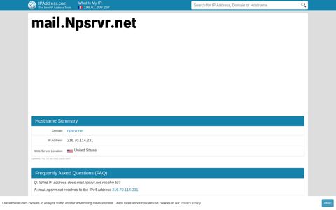 ▷ mail.Npsrvr.net Website statistics and traffic analysis | Npsrvr ...