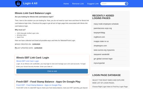 illinois link card balance login - Official Login Page [100 ...