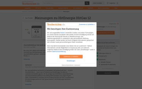 Meinungen zu HitEnergie HitGas 12 | Testberichte.de