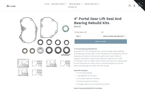 4" Portal Gear Lift Seal And Bearing Rebuild Kits – JB-FAB ...