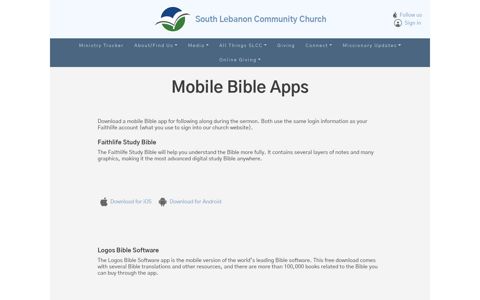 Mobile Bible Apps | South Lebanon Community Church