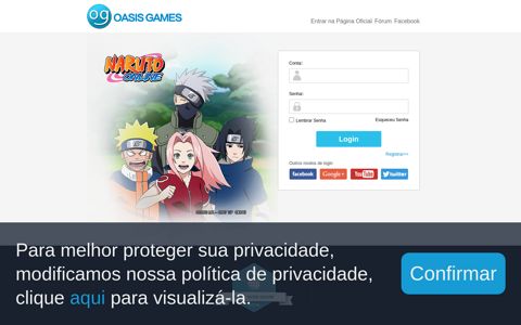 Jogo oficial de Naruto português - Oasis Games