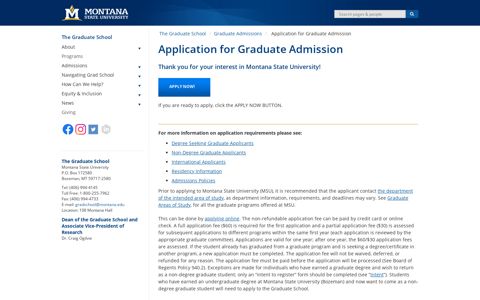 Application for Graduate Admission - Graduate School ...