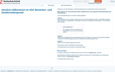 SSC-Portal - Hochschule Anhalt