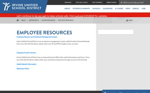Employee Resources | IUSD.org