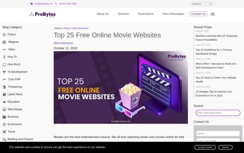 Top 25 Free Online Movie Websites - ProBytes