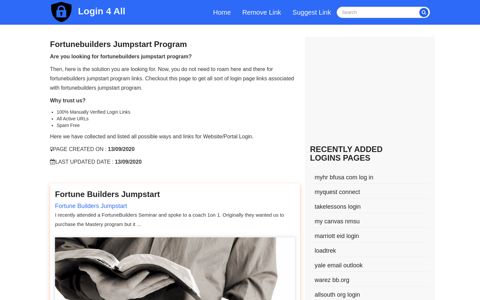 fortunebuilders jumpstart program - Official Login Page [100% Verified]