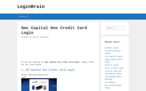 Gmc Capital One Credit Card Gm Capital One Credit Card Login