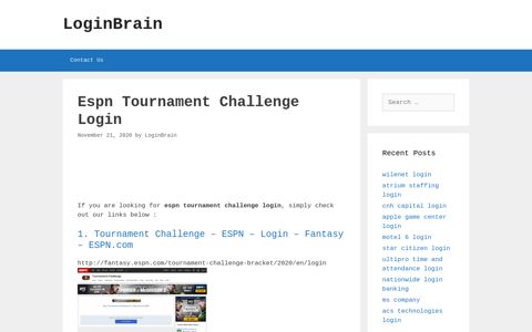 espn tournament challenge login - LoginBrain
