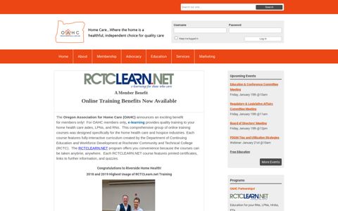 RCTCLearn.NET - Oregon Association for Home Care