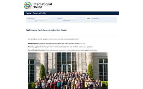 IHNY StarRez Portal - Welcome to the I-House Application Portal