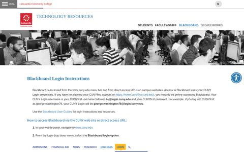 Blackboard Login Instructions - LaGuardia Community College