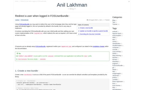 Redirect a user when logged in FOSUserBundle - anil.io