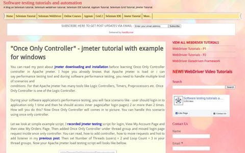 "Once Only Controller" - jmeter tutorial with example for windows