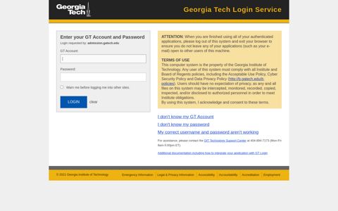 GT | GT Login - Georgia Tech Admissions