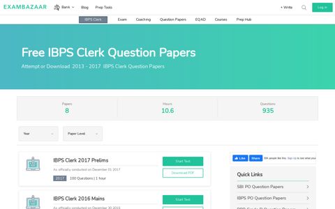 IBPS Clerk Question Papers with Answer Keys: Attempt ...