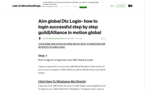 Aim global Dtc Login- how to login successful step by step ...