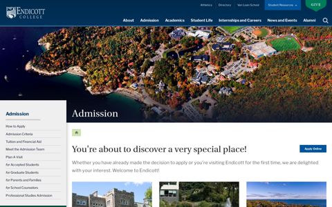 Admission | Welcome to Endicott | Endicott College