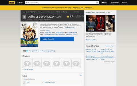 Letto a tre piazze (1960) - IMDb