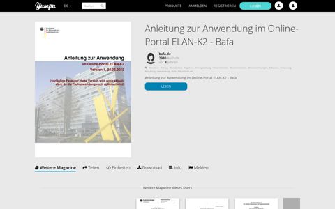 Anleitung zur Anwendung im Online-Portal ELAN-K2 - Bafa