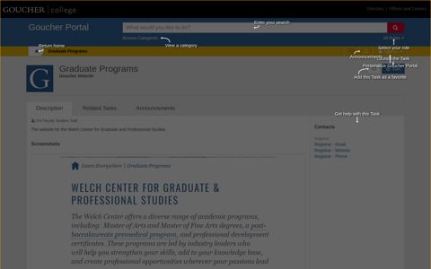 Graduate Programs (Goucher Website) | Goucher Portal