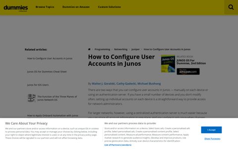 How to Configure User Accounts in Junos - dummies