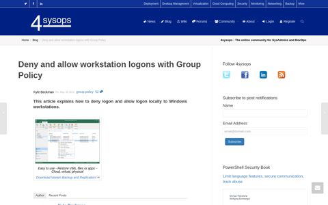 Deny and allow workstation logons with Group Policy | 4sysops