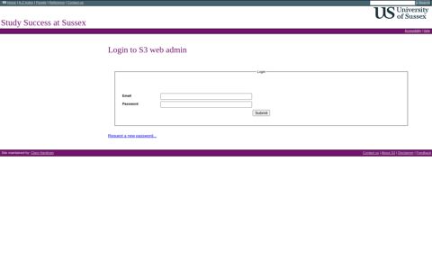 S3 | Login to S3 web admin - University of Sussex