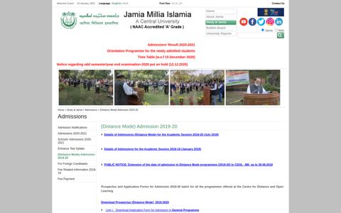 Study at Jamia - (Distance Mode) Admission 2019-20