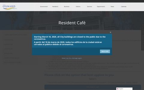 Resident Café — City Of Oxnard