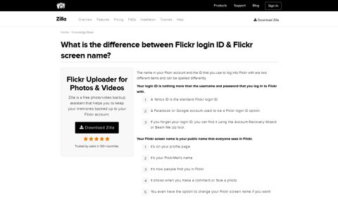 What is the difference between Flickr login ID & Flickr screen ...