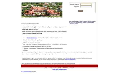 Flagler College - eBill Login - CASHNET Payment Portal