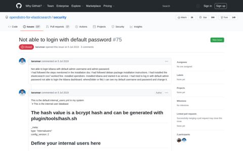 Not able to login with default password · Issue #75 ... - GitHub