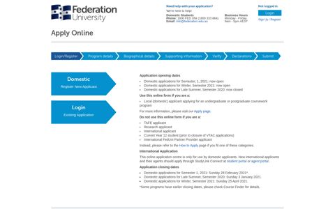 Application Centre - Federation University Australia