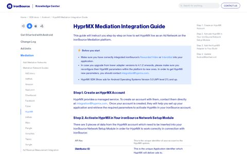 HyprMX Mediation Integration Guide - IronSource Knowledge ...