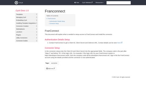 Franconnect | Cyclr Documentation