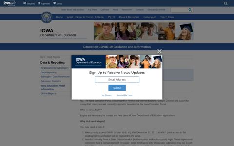 Iowa Education Portal Information | Iowa Department of ...