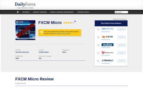FXCM Micro Review – Forex Brokers Reviews & Ratings ...