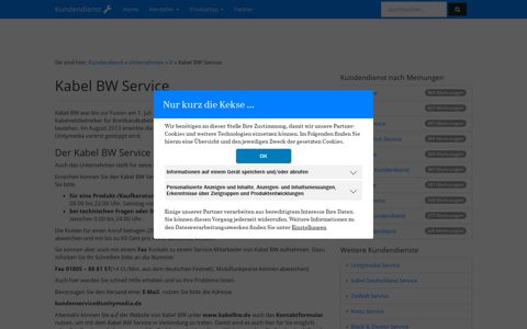 KABEL BW Service - Kundendienst – Info