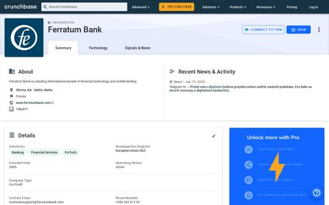 Ferratum Bank - Crunchbase Company Profile & Funding