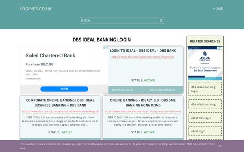 dbs ideal banking login - General Information about Login