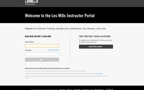 the Les Mills Instructor Portal