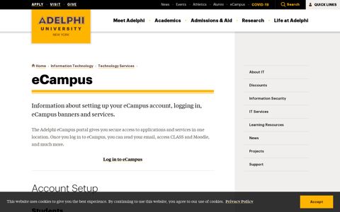 eCampus | Technology Services | Adelphi University