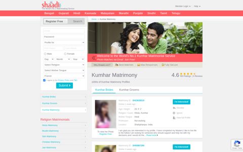 Kumhar Matrimony & Matrimonial Site - Shaadi.com