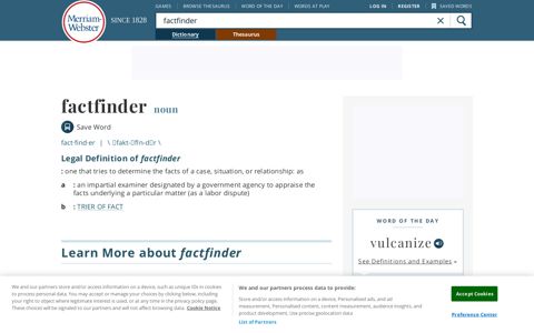 Factfinder Legal Definition | Merriam-Webster Law Dictionary