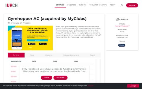 Gymhopper AG (acquired by MyClubs) - startup.ch