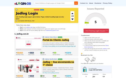 Jadlog Login - A database full of login pages from all over the ...