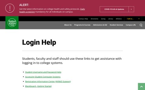 Login Help | HVCC