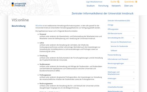VIS:online – Universität Innsbruck